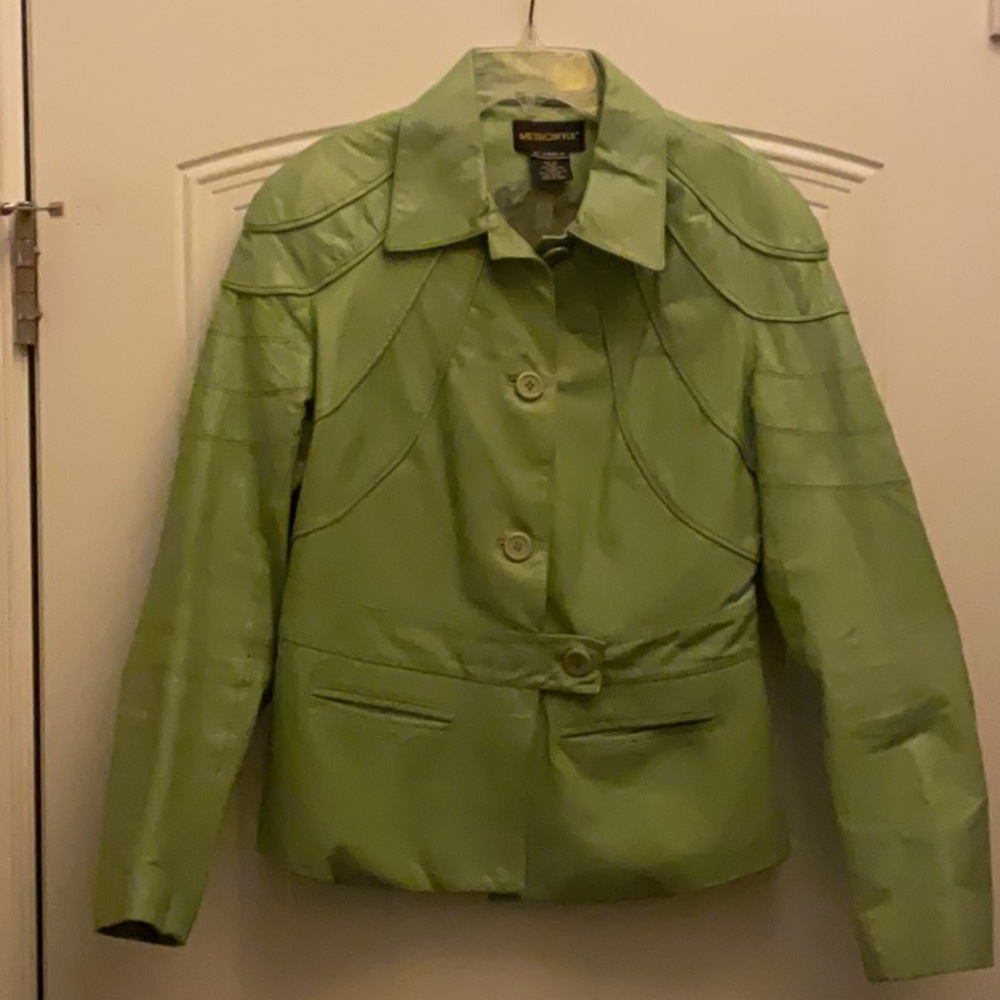 Merona Women's Green Leather Jacket